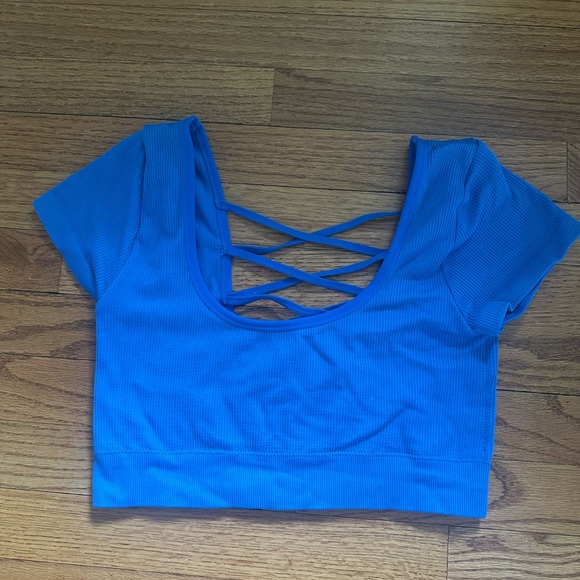Blue Crisscross Back Women’s Top - Picture 1 of 1